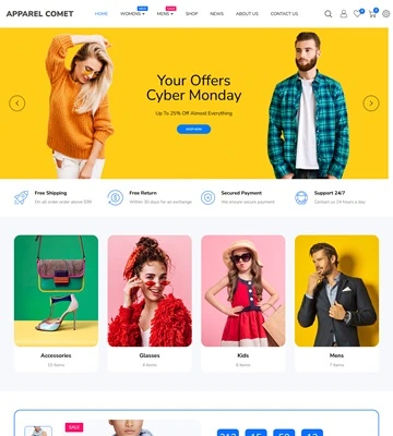 Storecomet online store apparel theme