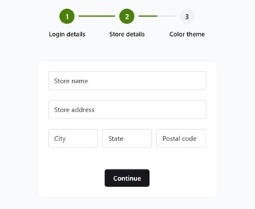 Create your ecommerce online store step - enter your store details