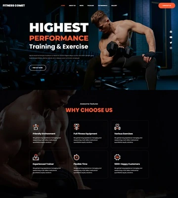 Storecomet online store fitness theme